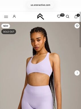Oner Active Lavender Purple Bralette